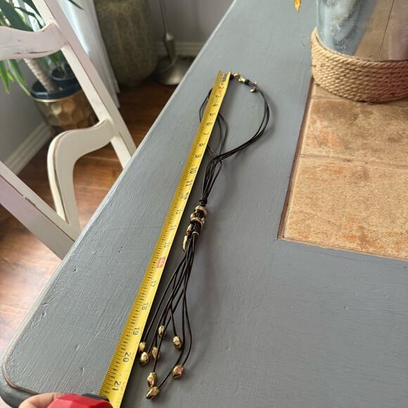 Uno de 50 Gold Wrapped Snake Multi Strand Leather Necklace - Picture 5 of 7